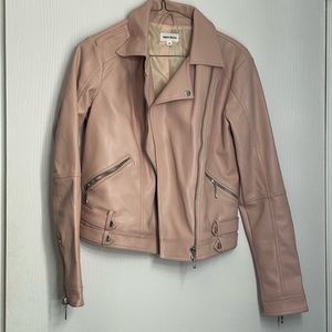 Superdown Pink Leather Moto Jacket